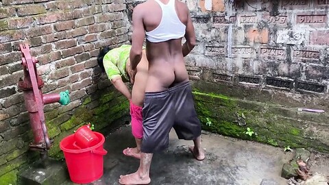 Step-siblings get intimate outdoors with a hot Indian girl